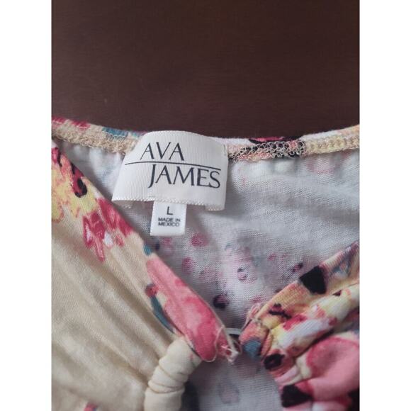 Ava James Floral Blouse Size Large - Picture 3 of 6